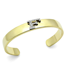 Load image into Gallery viewer, LO2575 - Gold+Rhodium White Metal Bangle with Top Grade Crystal  in Clear