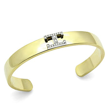 Load image into Gallery viewer, LO2578 - Gold+Rhodium White Metal Bangle with Top Grade Crystal  in Clear