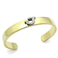 Load image into Gallery viewer, LO2579 - Gold+Rhodium White Metal Bangle with Top Grade Crystal  in Clear