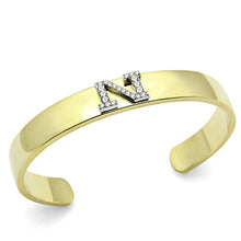 Load image into Gallery viewer, LO2583 - Gold+Rhodium White Metal Bangle with Top Grade Crystal  in Clear