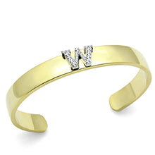 Load image into Gallery viewer, LO2592 - Gold+Rhodium White Metal Bangle with Top Grade Crystal  in Clear