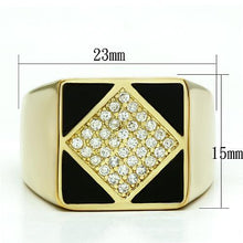 Load image into Gallery viewer, LO2608 - Gold Brass Ring with AAA Grade CZ  in Clear