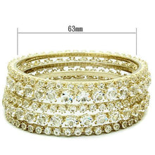 Load image into Gallery viewer, LO2617 - Gold Brass Bangle with Top Grade Crystal  in Clear