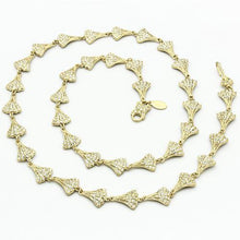 Load image into Gallery viewer, LO2625 - Gold Brass Necklace with Top Grade Crystal  in Clear