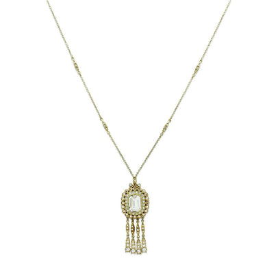 LO2626 - Gold Brass Necklace with Top Grade Crystal  in Clear