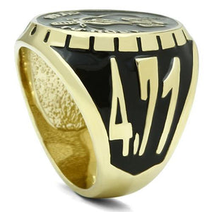 LO2650 - Gold Brass Ring with Epoxy  in No Stone