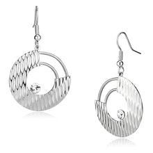 Load image into Gallery viewer, LO2677 - Rhodium Iron Earrings with Top Grade Crystal  in Clear