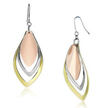 Load image into Gallery viewer, LO2681 - Rhodium + Gold + Rose Gold Iron Earrings with No Stone