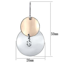 Load image into Gallery viewer, LO2697 - Rose Gold + Rhodium Iron Earrings with Top Grade Crystal  in Clear