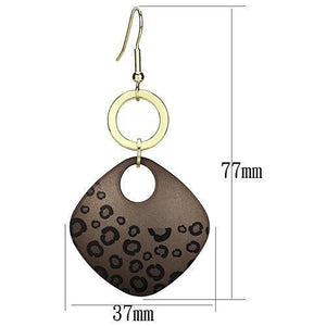 LO2701 - Special Color Iron Earrings with Epoxy  in Jet