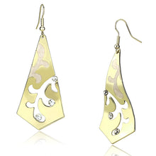 Load image into Gallery viewer, LO2710 - Gold Iron Earrings with Top Grade Crystal  in Clear