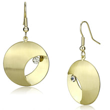 Load image into Gallery viewer, LO2738 - Matte Gold &amp; Gold Iron Earrings with Top Grade Crystal  in Clear