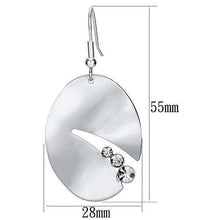 Load image into Gallery viewer, LO2743 - Matte Rhodium &amp; Rhodium Iron Earrings with Top Grade Crystal  in Clear