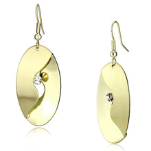 Load image into Gallery viewer, LO2744 - Matte Gold &amp; Gold Iron Earrings with Top Grade Crystal  in Clear