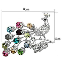 Load image into Gallery viewer, LO2769 - Imitation Rhodium White Metal Brooches with Top Grade Crystal  in Multi Color