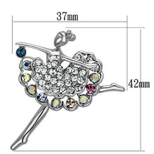 Load image into Gallery viewer, LO2781 - Imitation Rhodium White Metal Brooches with Top Grade Crystal  in Multi Color