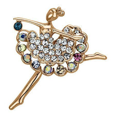 Load image into Gallery viewer, LO2782 - Flash Rose Gold White Metal Brooches with Top Grade Crystal  in Multi Color