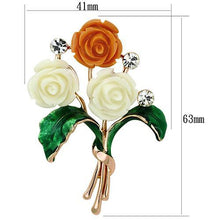 Load image into Gallery viewer, LO2790 - Flash Rose Gold White Metal Brooches with Synthetic Synthetic Stone in Multi Color