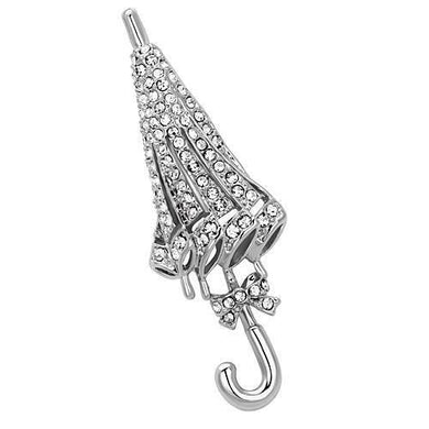 LO2795 - Imitation Rhodium White Metal Brooches with Top Grade Crystal  in Clear