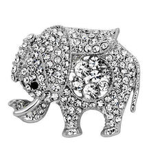 Load image into Gallery viewer, LO2803 - Imitation Rhodium White Metal Brooches with Top Grade Crystal  in Clear