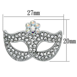 LO2807 - Imitation Rhodium White Metal Brooches with Top Grade Crystal  in Aurora Borealis (Rainbow Effect)