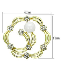 Load image into Gallery viewer, LO2810 - Flash Gold White Metal Brooches with Synthetic Pearl in White