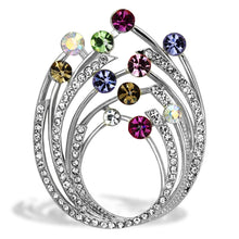 Load image into Gallery viewer, LO2811 - Imitation Rhodium White Metal Brooches with Top Grade Crystal  in Multi Color