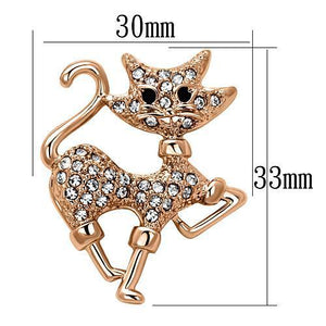 LO2820 - Flash Rose Gold White Metal Brooches with Top Grade Crystal  in Clear