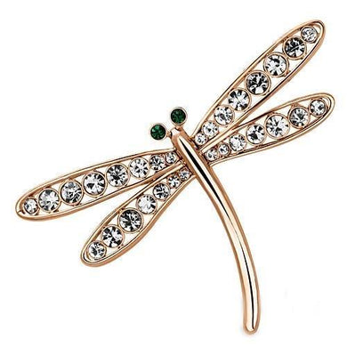 LO2826 - Flash Rose Gold White Metal Brooches with Top Grade Crystal  in Clear