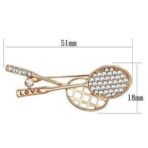 LO2828 - Flash Rose Gold White Metal Brooches with Top Grade Crystal  in Clear