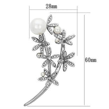 Load image into Gallery viewer, LO2833 - Imitation Rhodium White Metal Brooches with Synthetic Pearl in White