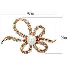 Load image into Gallery viewer, LO2841 - Flash Rose Gold White Metal Brooches with Synthetic Pearl in White