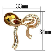 Load image into Gallery viewer, LO2847 - Flash Rose Gold White Metal Brooches with Synthetic Glass Bead in Topaz