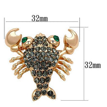 Load image into Gallery viewer, LO2851 - Flash Rose Gold White Metal Brooches with Top Grade Crystal  in Emerald