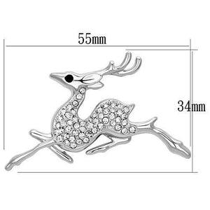 LO2858 - Imitation Rhodium White Metal Brooches with Top Grade Crystal  in Clear