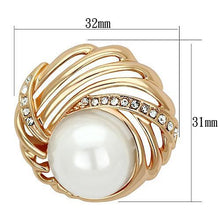 Load image into Gallery viewer, LO2867 - Flash Rose Gold White Metal Brooches with Synthetic Pearl in White