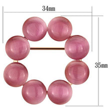 Load image into Gallery viewer, LO2887 - Flash Rose Gold White Metal Brooches with Synthetic Cat Eye in Rose