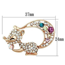 Load image into Gallery viewer, LO2889 - Flash Rose Gold White Metal Brooches with Top Grade Crystal  in Multi Color