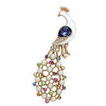 Load image into Gallery viewer, LO2897 - Flash Rose Gold White Metal Brooches with Top Grade Crystal  in Multi Color