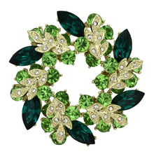 Load image into Gallery viewer, LO2918 - Flash Gold White Metal Brooches with Top Grade Crystal  in Emerald