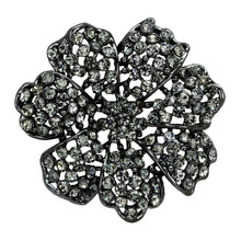 Load image into Gallery viewer, LO2919 - Ruthenium White Metal Brooches with Top Grade Crystal  in Black Diamond