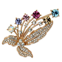 Load image into Gallery viewer, LO2922 - Flash Rose Gold White Metal Brooches with Top Grade Crystal  in Multi Color