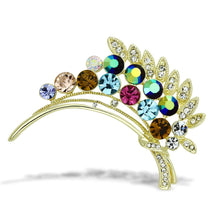 Load image into Gallery viewer, LO2929 - Flash Gold White Metal Brooches with Top Grade Crystal  in Multi Color