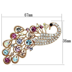 LO2932 - Flash Rose Gold White Metal Brooches with Top Grade Crystal  in Multi Color