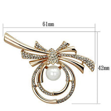 Load image into Gallery viewer, LO2939 - Flash Rose Gold White Metal Brooches with Synthetic Pearl in White