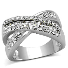 Load image into Gallery viewer, LO2942 - Rhodium Brass Ring with Top Grade Crystal  in Clear