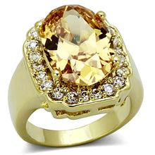 Load image into Gallery viewer, LO2955 - Gold Brass Ring with AAA Grade CZ  in Topaz