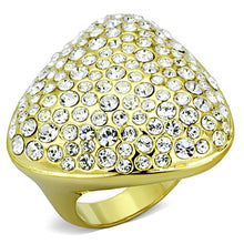 Load image into Gallery viewer, LO3024 - Gold Brass Ring with Top Grade Crystal  in Clear