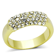 Load image into Gallery viewer, LO3067 - Gold Brass Ring with Top Grade Crystal  in Clear