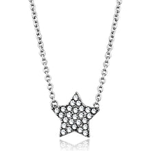 Load image into Gallery viewer, LO3225 - Rhodium Brass Necklace with Top Grade Crystal  in Clear